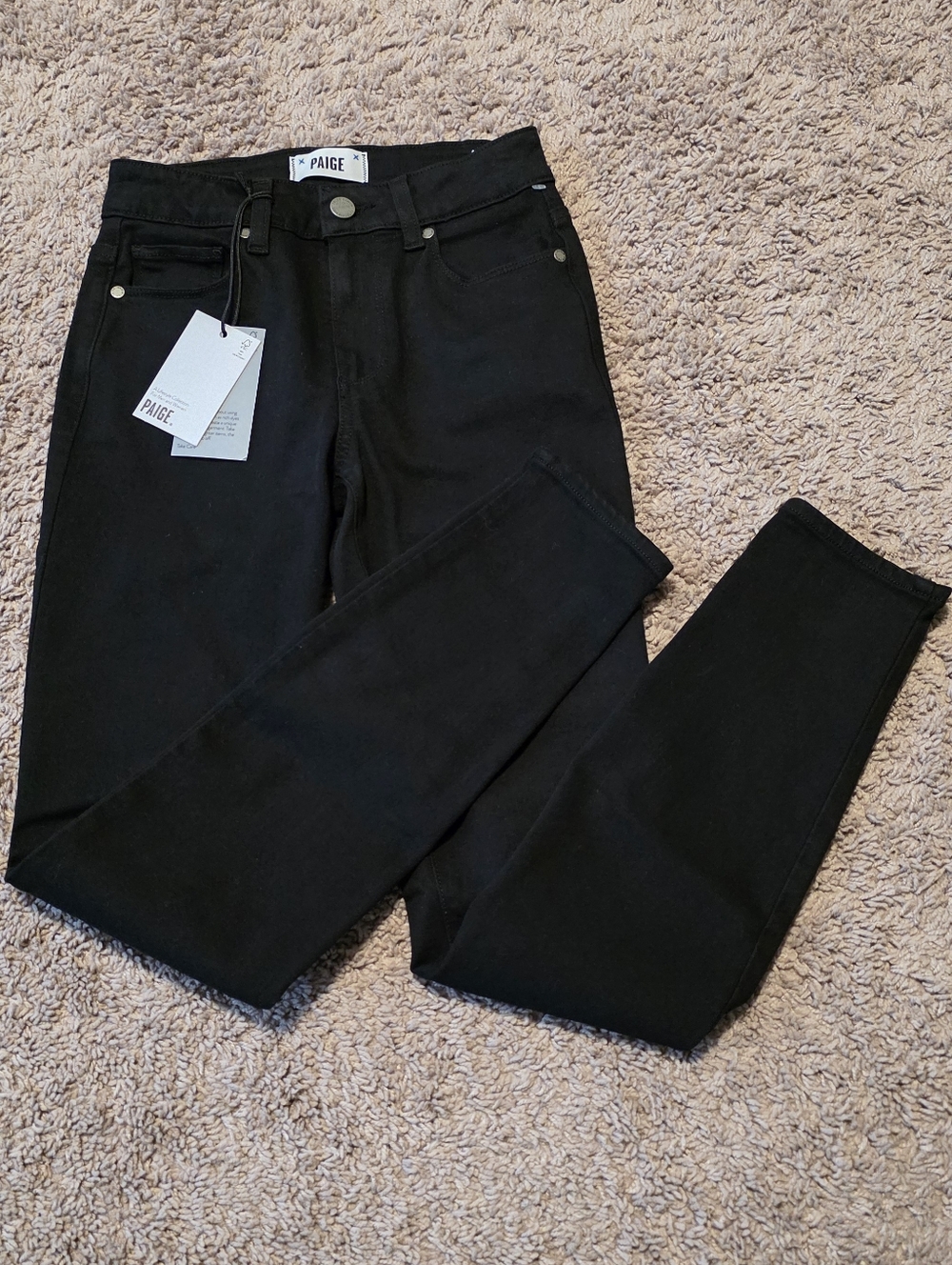 PAIGE Womens Hoxton Ankle High-Rise Skinny Jeans Black Size 24 NWT - $219 MSRP